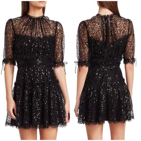 Jonathan Simkhai Sequin & Lace Mini Dress Size 2 - Picture 1 of 17